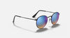 Round sunglasses with colorful lenses blue black