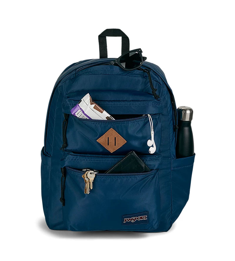 jansport backpack blue and black Jansport Double Break Unisex Lifestyle Backpack – New Day Sports