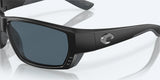 Costa del Mar Tuna Alley Men Fishing Polarized Sunglasses - Front view, showcasing integral hinges and vent system