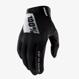 100% RIDEFIT Unisex Bike Gloves Black/White