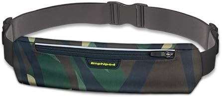 Amphipod MicroStretch Plus Luxe Running Belt - Reflective, Minimalist, Quick Release (Black)