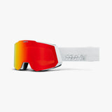 100% Snowcraft Hiper Winter Snow Goggle featuring premium protection, visibility, and comfort, compatible with Snowcraft XL goggle. White Red