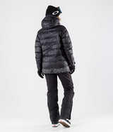 Oakley TNP Winter Pine DWR Puff Women Snow Jacket - Front view, showcasing water repellent technology and two-point hood adjustment