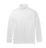 Hot Chillys Men Peachskins Roll T-Neck base layer, featuring a mock neck design and lightweight, warm microfiber polyester fabric. White