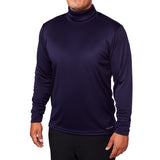 Hot Chillys Men Peachskins Roll T-Neck base layer, featuring a mock neck design and lightweight, warm microfiber polyester fabric. Navy