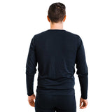 "Polarmax Men's Merino Wool Crewneck Base Layer - Warm and Comfortable Hybrid black back"