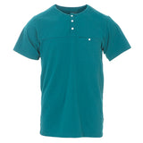 Kickee Pants Men's Solid Short Sleeve Performance Jersey Henley