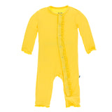 Kickee Pants Solid Muffin Ruffle Coverall with Snaps