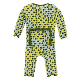 Kickee Pants Print Muffin Ruffle Coverall with Snaps