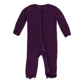 Kickee Pants Solid Muffin Ruffle Coverall with Zipper