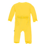 Kickee Pants Solid Muffin Ruffle Coverall with Zipper