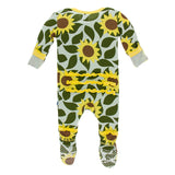 Kickee Pants Print Muffin Ruffle Footie with Zipper