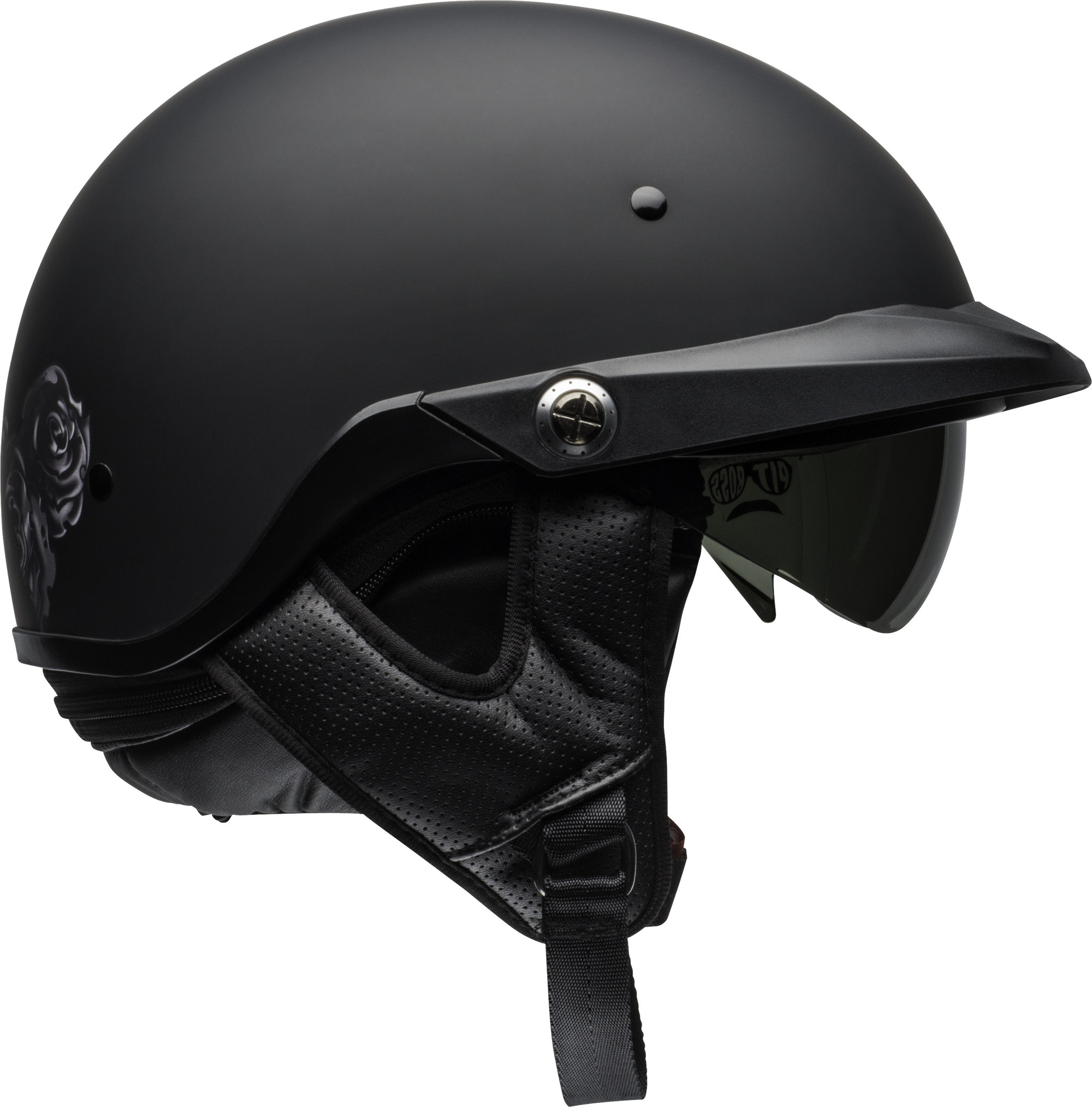 bell flat black motorcycle helmet Bell Helmets Gloss Black Pit Boss Helmet