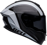 BELL Race Star Flex DLX Adult Stree. matte-gloss-black-white-t Motorcycle Helmet with ProTint shield.