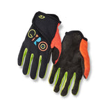 Giro DND Jr II Unisex Youth Cycling Gloves in action on young rider Black multi