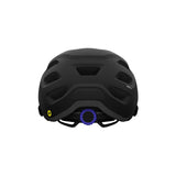 Giro Verce MIPS Women's Mountain Bike Helmet in a trail setting Matte Black Electric Purple Back