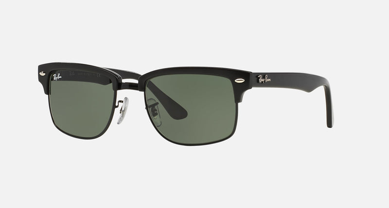 Ray-Ban RB4190 Clubmaster Square Unisex Lifestyle Sunglasses Demi Gloss Black on Black