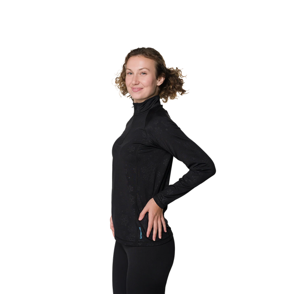 Hot Chillys Womens Micro Elite Chamois Blocking Zip-T Baselayers
