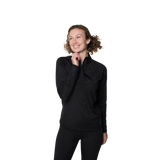 Hot Chillys Womens Micro Elite Chamois Blocking Zip-T Baselayers