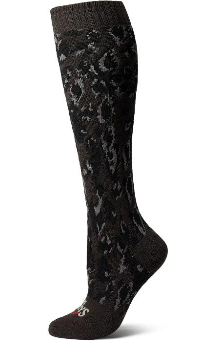 Hot Chillys Women's Black Painted Animal Mid Volume Sock