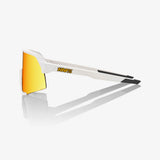 100% S3 Unisex Bike Sunglasses Soft Tact White - HiPER Red Mirror Lens