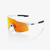 100% SPEEDCRAFT Unisex Bike Sunglasses Soft Tact Off White - HiPER Red Mirror Lens