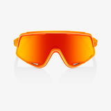 100% GLENDALE Unisex Bike Sunglasses Soft Tact Neon Orange - HiPER Red Mirror Lens