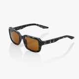 100% RIDELEY Unisex Bike Sunglasses Matte Black Havana - Bronze Lens