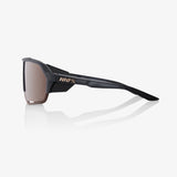 100% NORVIK Unisex Bike Sunglasses Soft Tact Crystal Black - HiPER Crimson Silver Mirror Lens