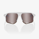100% NORVIK Unisex Bike Sunglasses Soft Tact White - HiPER Silver Mirror Lens