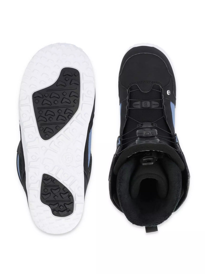 Ride Sage Women Snowboard Boots - Front view, showcasing H4 BOA® Coiler Fit System and Intuition™ Plush Foam Liners