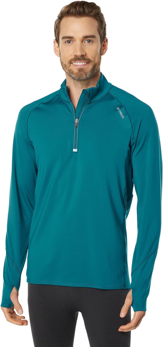 Hot Chillys Men's Micro Elite Chamois Zone Zip-T Midweight Body Fit Base Layer