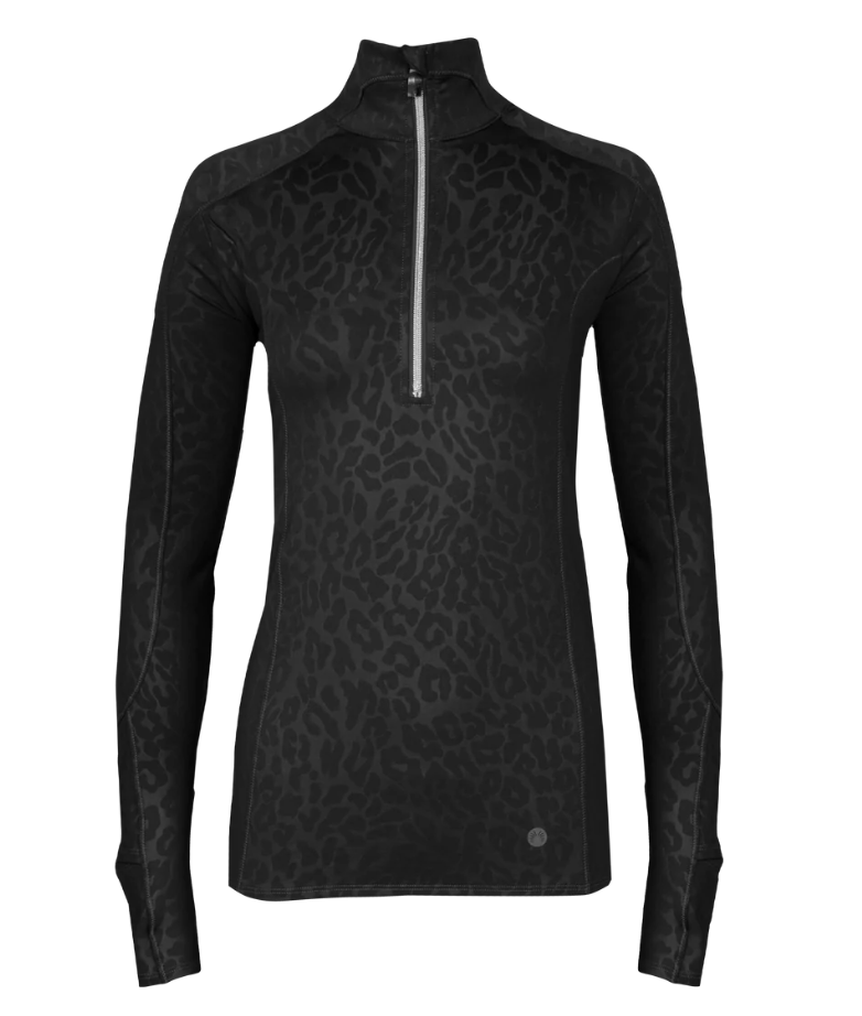SnowAngel Chami Printed Zip-T Midweight Women Base Layer - Hourglass Fit