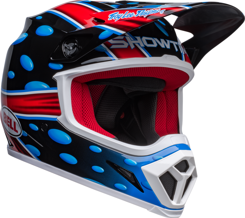 BELL MX-9 MIPS Adult Full-Face Dirt Motorcycle Helmet - Advanced Protection and Comfort Mcgrath Showtime 23 Gloss Black Red  Front Right