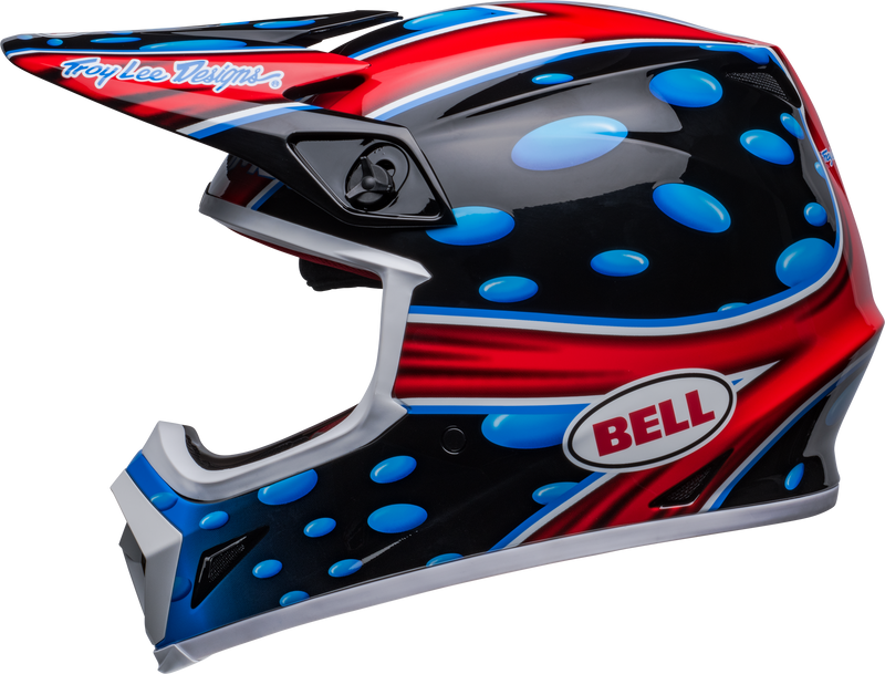 BELL MX-9 MIPS Adult Full-Face Dirt Motorcycle Helmet - Advanced Protection and Comfort Mcgrath Showtime 23 Gloss Black Red  Left
