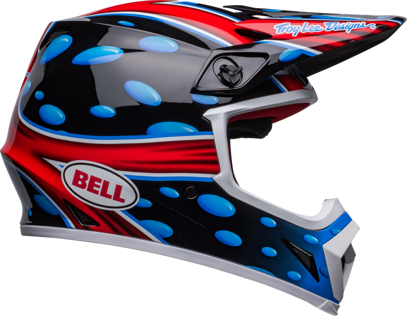 BELL MX-9 MIPS Adult Full-Face Dirt Motorcycle Helmet - Advanced Protection and Comfort Mcgrath Showtime 23 Gloss Black Red  Right