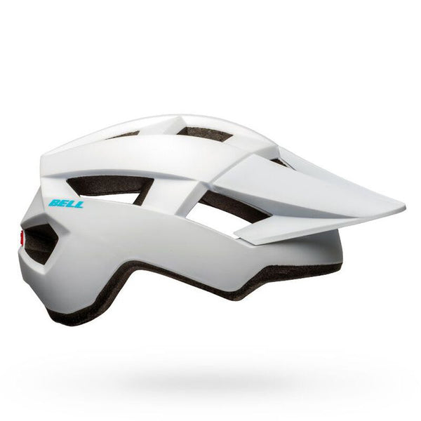 Bell Spark W MIPS Women Bike Helmet - Front and Side Views Matte White Raspberry Right