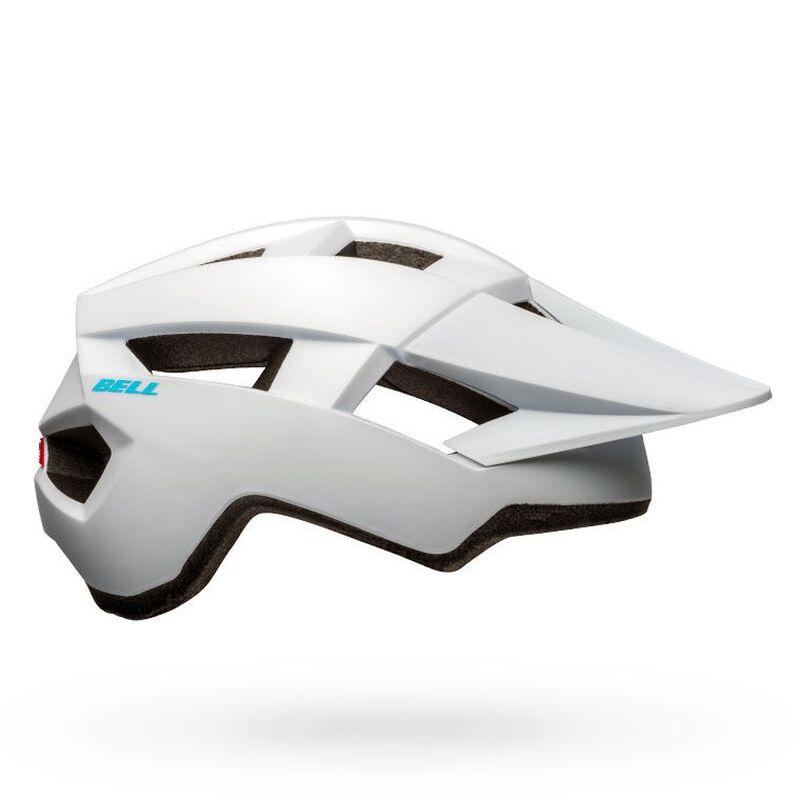 Bell Spark W MIPS Women Bike Helmet - Front and Side Views Matte White Raspberry Right