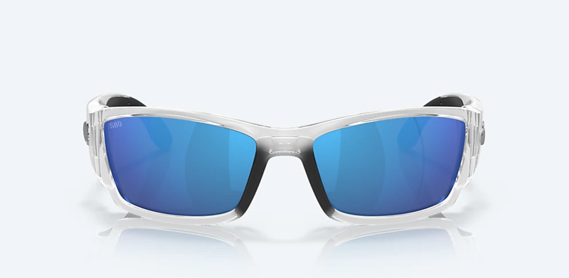 Costa del Mar Corbina Men Fishing Polarized Sunglasses Silver Blue Mirror Front