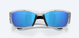 Costa del Mar Corbina Men Fishing Polarized Sunglasses Silver Blue Mirror Front Closed