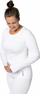 Hot Chillys Women Micro-Elite Chamois Crewneck Top Midweight Body Fit Base Layer