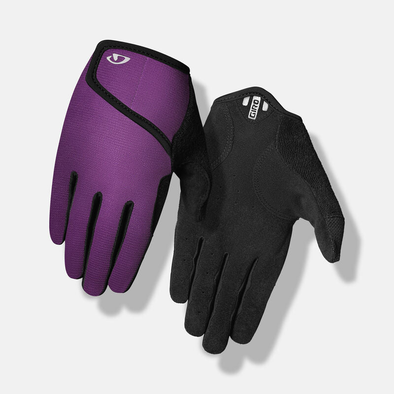 Giro DND Jr II Unisex Youth Cycling Gloves in action on young rider Throwback Purple 