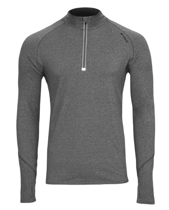 Hot Chillys Men Micro Elite Chamois Zone Zip-T Midweight Body Fit Base Layer