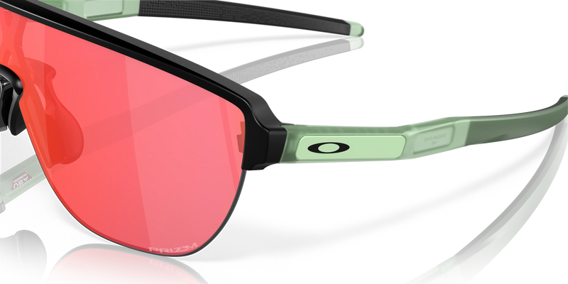 Oakley Corridor Rectangular Men Sunglasses - Front view, showcasing semi-rimless shield design and Unobtainium features