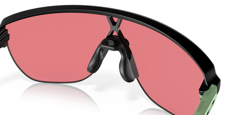 Oakley Corridor Rectangular Men Sunglasses - Front view, showcasing semi-rimless shield design and Unobtainium features
