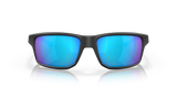 Oakley Men Gibston Square Lifestyle Sunglasses Matte Black Silver Icon - Prizm Sapphire Iridium