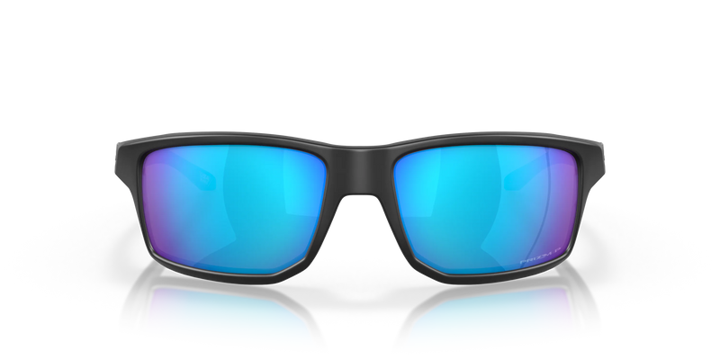Oakley Men Gibston Square Lifestyle Sunglasses Matte Black Silver Icon - Prizm Sapphire Iridium