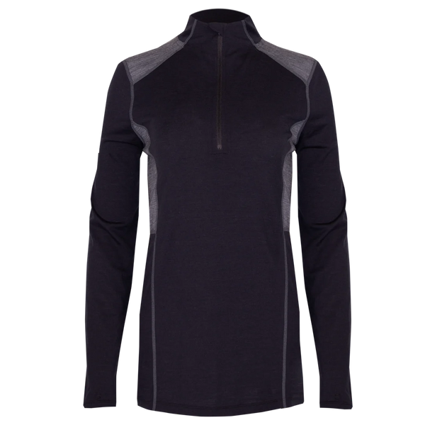 Hot Chillys Women Clima-Wool Merino Zip-T black