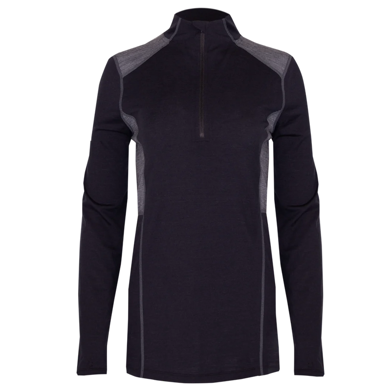 Hot Chillys Women Clima-Wool Merino Zip-T black