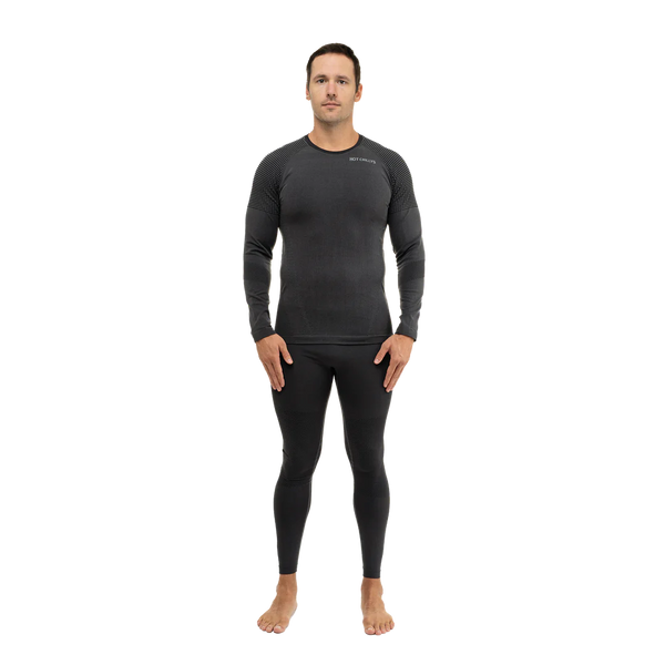 Hot Chillys Men 3D Knit Crew Midweight Body Fit Base Layer